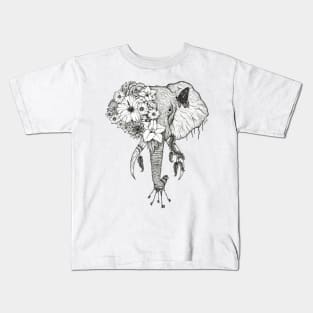 Elephant White Background Kids T-Shirt